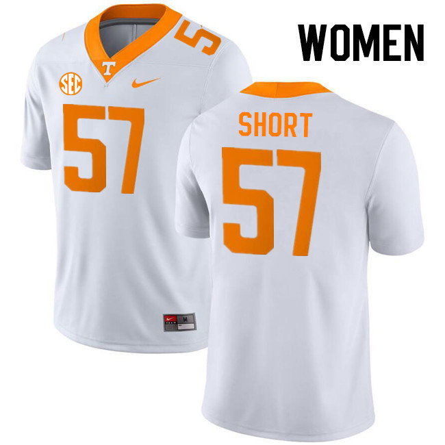 Women #57 Grier Short Tennessee Volunteers College Football Jerseys Stitched-White